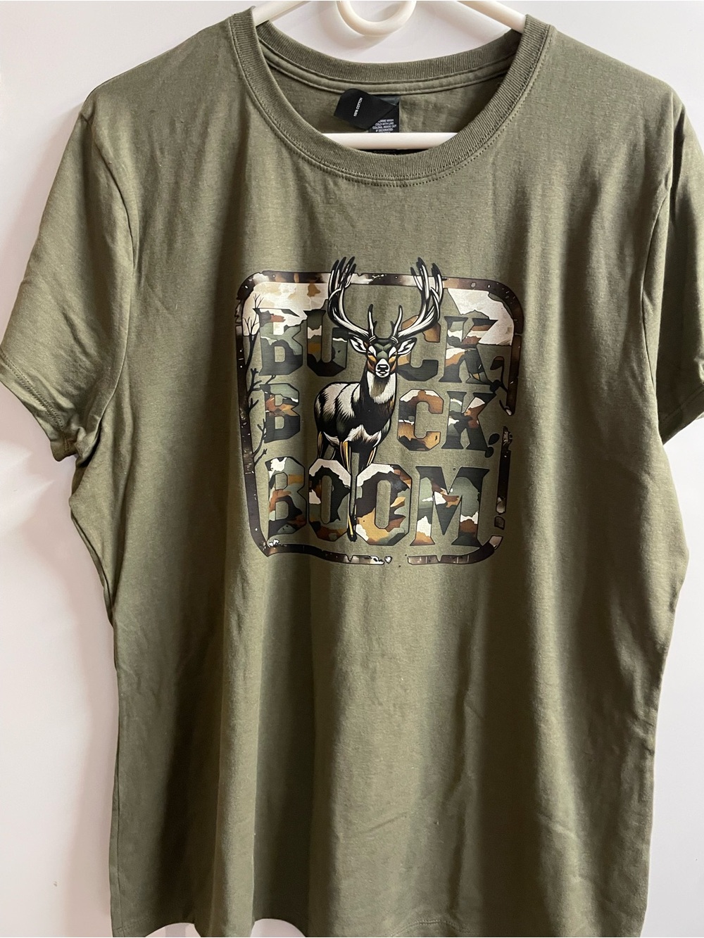 Olive Graphic Deer T-Shirt